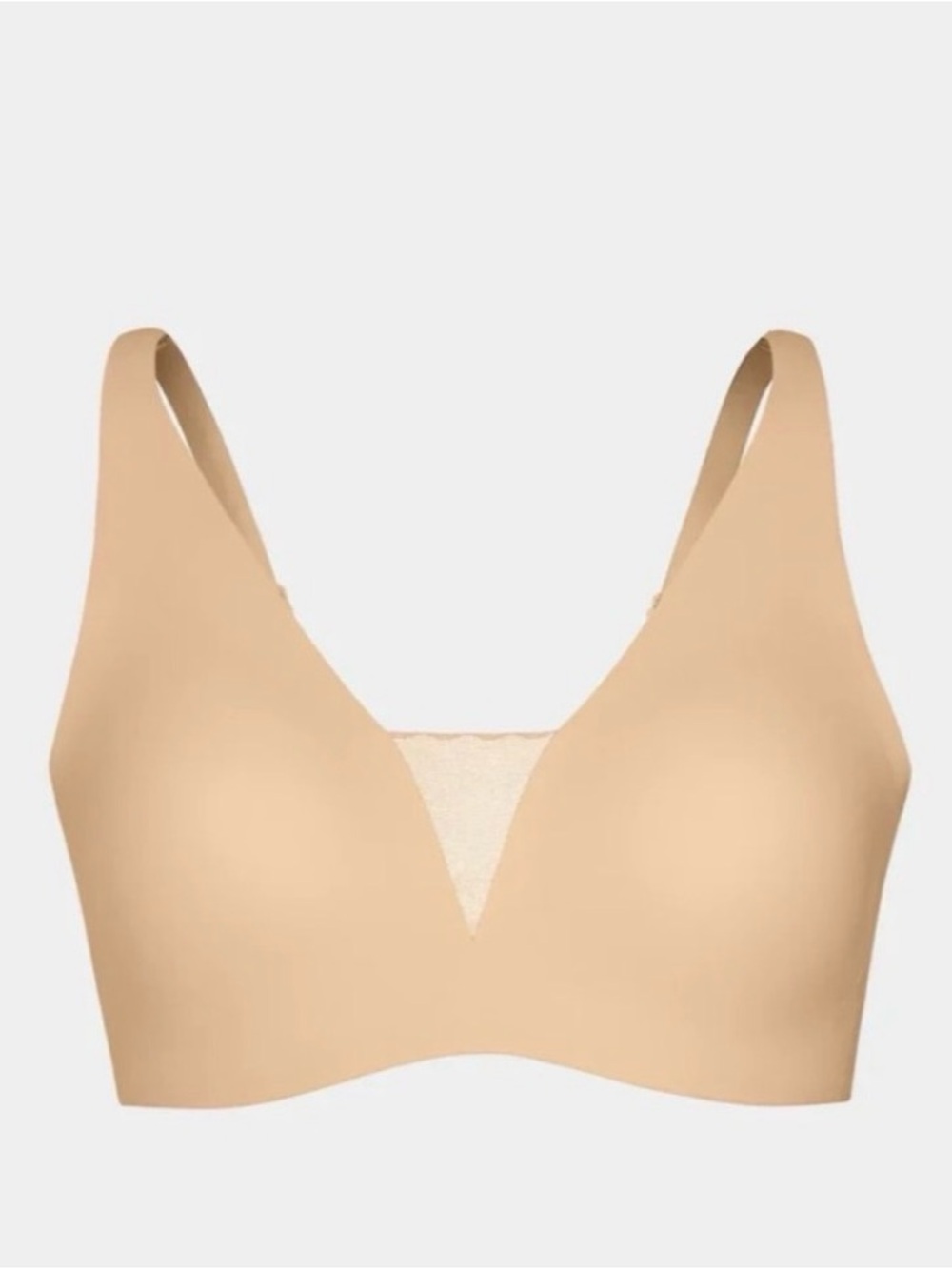 knix Seamless V-Neck Wireless Bra in Nude L+